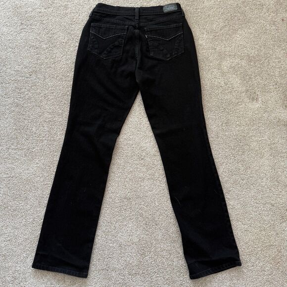 Levi’s 505 Straight Leg Mid-Rise Stretch Black Wash Denim Jeans Women Size 4M - Picture 7 of 12